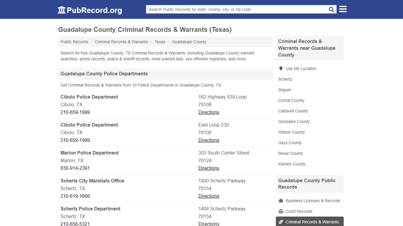 Free Guadalupe County Criminal Records & Warrants (Texas ...